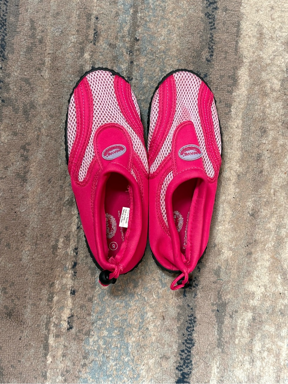 Women’s Adjustable Water Shoes Aqua Sock Hot Pink Mesh Slip-On Size 8